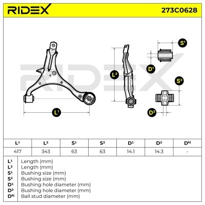 Querlenker RIDEX 273C0628 273C0628 - foto 5