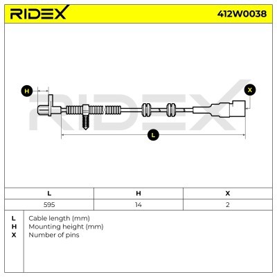 ABS Sensor RIDEX 412W0038 412W0038 - foto 4