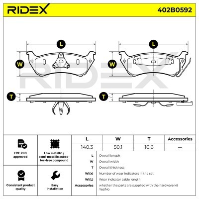 Bremsbeläge Satz RIDEX 402B0592 402B0592 - foto 7