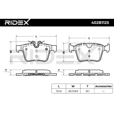 Bremsbeläge Satz RIDEX 402B1125 402B1125 - foto 6