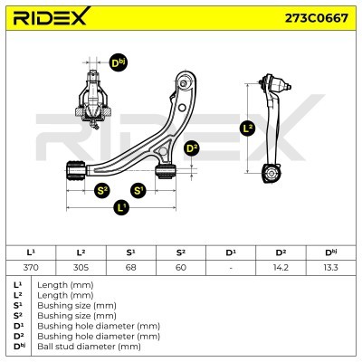 Querlenker RIDEX 273C0667 273C0667 - foto 6