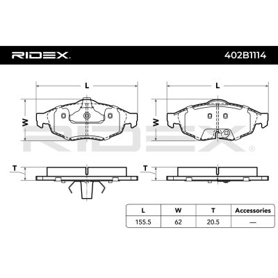 Bremsbeläge Satz RIDEX 402B1114 402B1114 - foto 5
