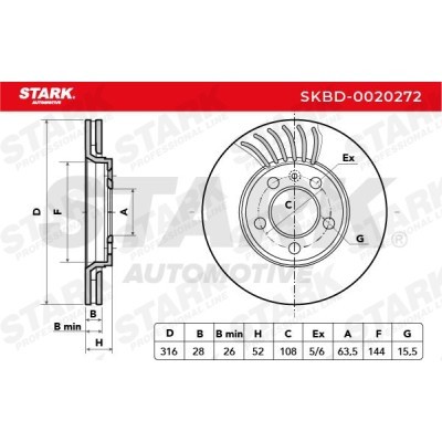 Bremsscheibe Stark SKBD-0020272 SKBD-0020272 - foto 6