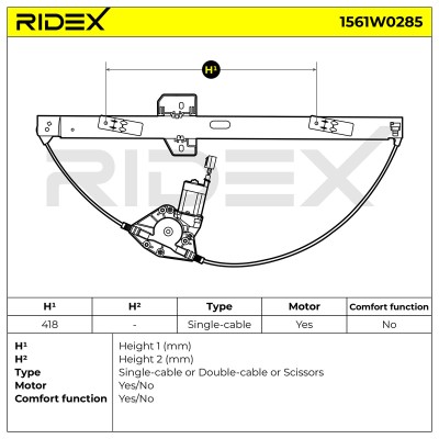 Fensterheber RIDEX 1561W0285 1561W0285 - foto 7