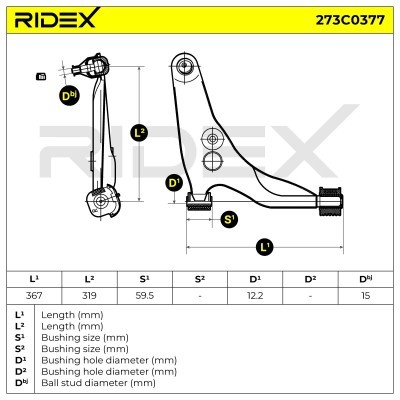 Querlenker RIDEX 273C0377 273C0377 - foto 7