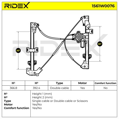 Fensterheber RIDEX 1561W0076 1561W0076 - foto 5