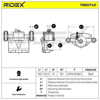 Bremssattel RIDEX 78B0740 78B0740 - foto 6