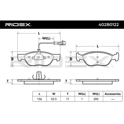 Bremsbeläge Satz RIDEX 402B0122 402B0122 - foto 8