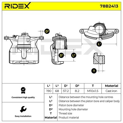 Bremssattel RIDEX 78B2413 78B2413 - foto 3