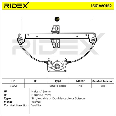 Fensterheber RIDEX 1561W0152 1561W0152 - foto 7