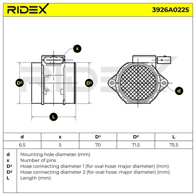 Luftmassenmesser RIDEX 3926A0225 3926A0225 - foto 6