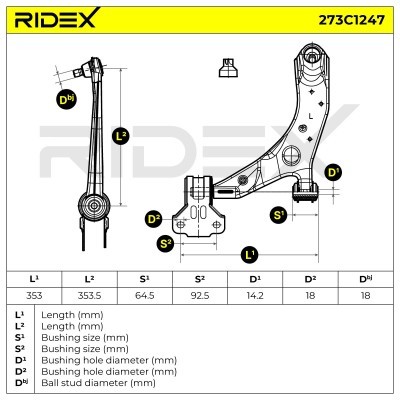 Querlenker RIDEX 273C1247 273C1247 - foto 8