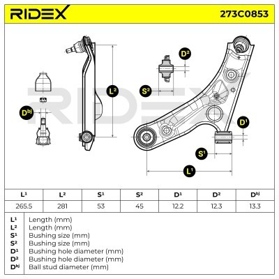 Querlenker RIDEX 273C0853 273C0853 - foto 7