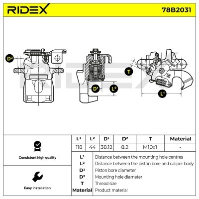 Bremssattel RIDEX 78B2031 78B2031 - foto 3