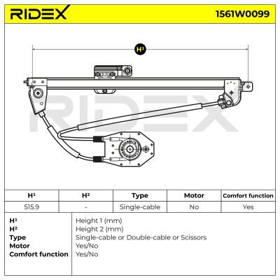 Fensterheber RIDEX 1561W0099 1561W0099 - foto 5