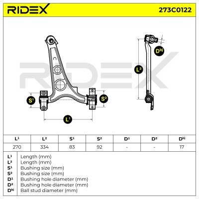 Querlenker RIDEX 273C0122 273C0122 - foto 8