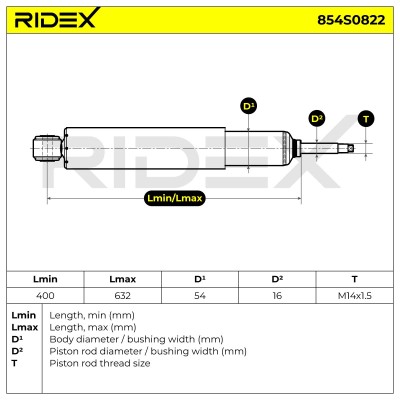 Stoßdämpfer RIDEX 854S0822 854S0822 - foto 5