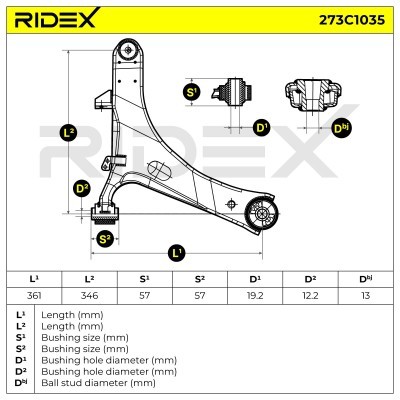 Querlenker RIDEX 273C1035 273C1035 - foto 8