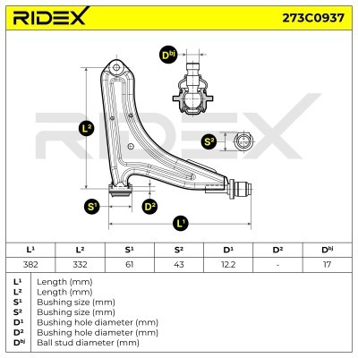 Querlenker RIDEX 273C0937 273C0937 - foto 9