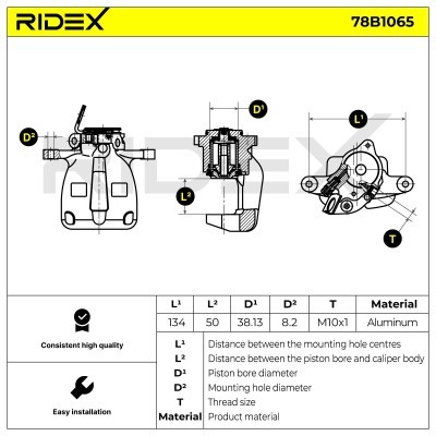 Bremssattel RIDEX 78B1065 78B1065 - foto 5