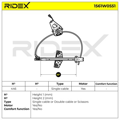 Fensterheber RIDEX 1561W0551 1561W0551 - foto 8