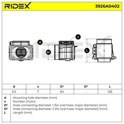 Luftmassenmesser RIDEX 3926A0402 3926A0402 - foto 6