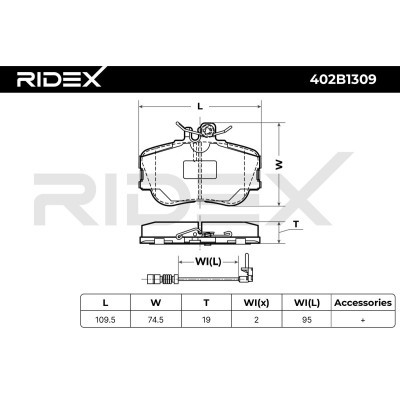 Bremsbeläge Satz RIDEX 402B1309 402B1309 - foto 8