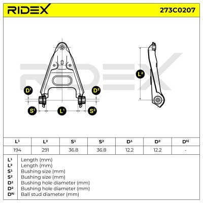 Querlenker RIDEX 273C0207 273C0207 - foto 4