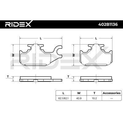 Bremsbeläge Satz RIDEX 402B1136 402B1136 - foto 5