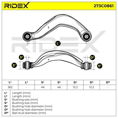 Querlenker RIDEX 273C0861 273C0861 - foto 5