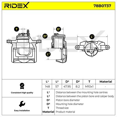 Bremssattel RIDEX 78B0737 78B0737 - foto 6
