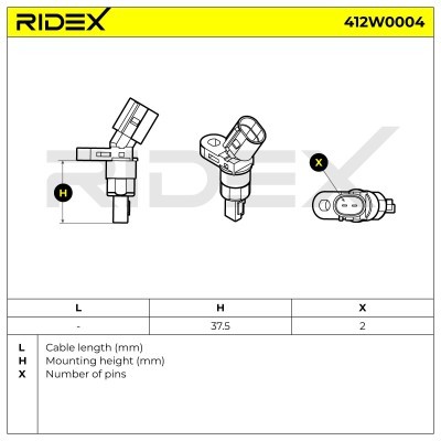 ABS Sensor RIDEX 412W0004 412W0004 - foto 6