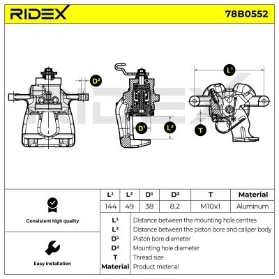 Bremssattel RIDEX 78B0552 78B0552 - foto 5
