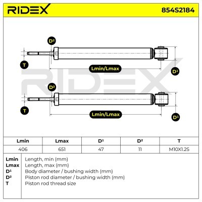 Stoßdämpfer RIDEX 854S2184 854S2184 - foto 8
