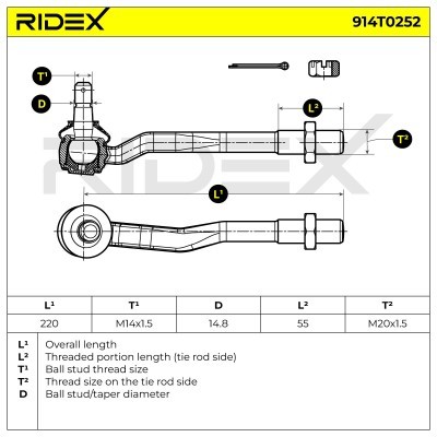 Spurstangenkopf RIDEX 914T0252 914T0252 - foto 5