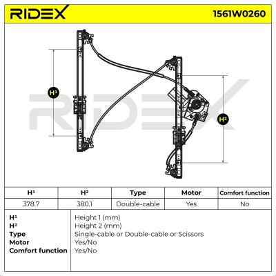Fensterheber RIDEX 1561W0260 1561W0260 - foto 8