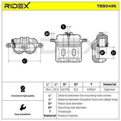 Bremssattel RIDEX 78B0496 78B0496 - foto 6