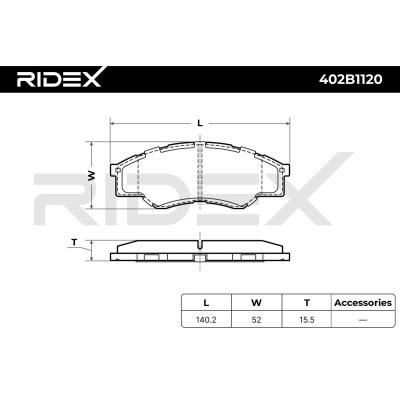 Bremsbeläge Satz RIDEX 402B1120 402B1120 - foto 7