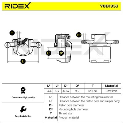 Bremssattel RIDEX 78B1953 78B1953 - foto 6