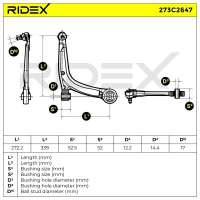 Querlenker RIDEX 273C2647 273C2647 - foto 7