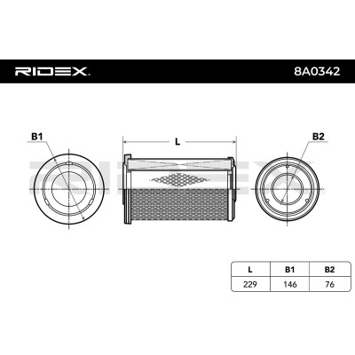 Luftfilter RIDEX 8A0342 8A0342 - foto 4