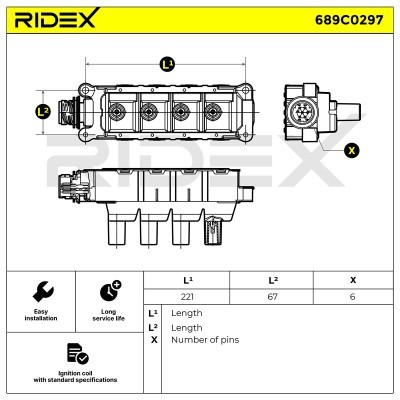 Zündspule RIDEX 689C0297 689C0297 - foto 6