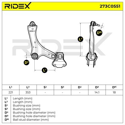 Querlenker RIDEX 273C0551 273C0551 - foto 9