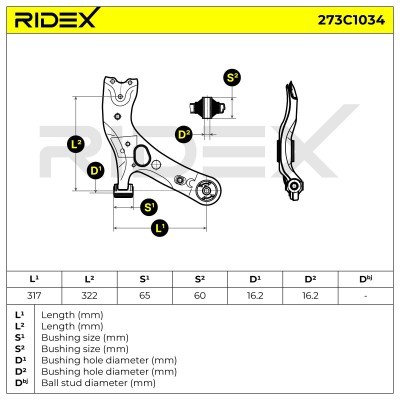 Querlenker RIDEX 273C1034 273C1034 - foto 8