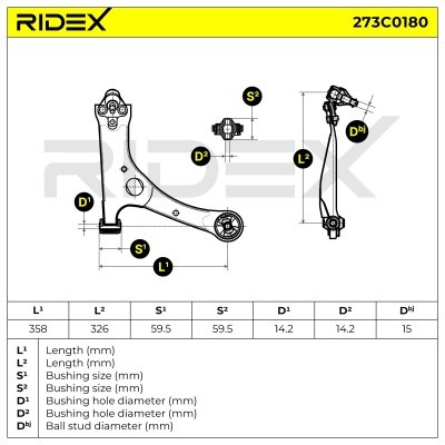 Querlenker RIDEX 273C0180 273C0180 - foto 5