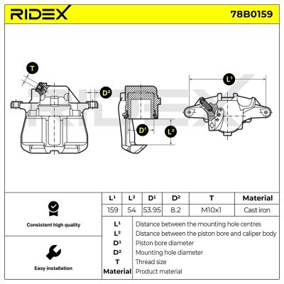 Bremssattel RIDEX 78B0159 78B0159 - foto 5
