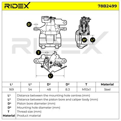 Bremssattel RIDEX 78B2499 78B2499 - foto 7
