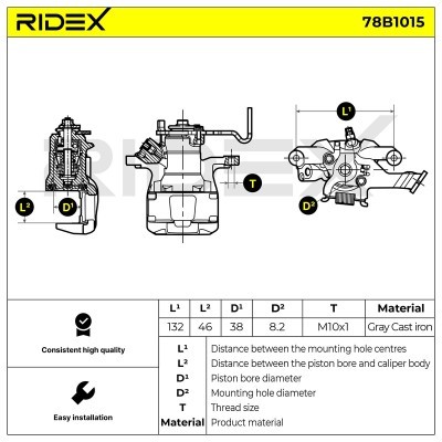 Bremssattel RIDEX 78B1015 78B1015 - foto 5