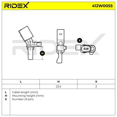 ABS Sensor RIDEX 412W0055 412W0055 - foto 6
