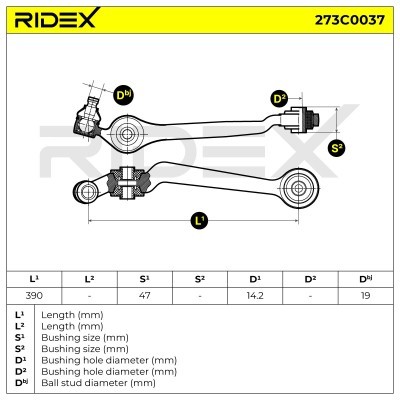 Querlenker RIDEX 273C0037 273C0037 - foto 6